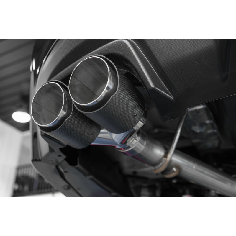 MBRP 15-19 Subaru WRX 2.0L/STI 2.5L 3in Dual Split Rear Exit w/ 3.5in CF Tips - T304 (Race Version)