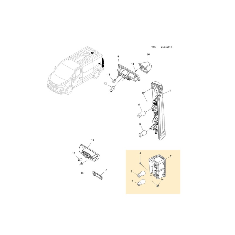 Genuine Rear Rh O S Fog Light Assembly Fits Renault Traffic Vivaro B 265548758R
