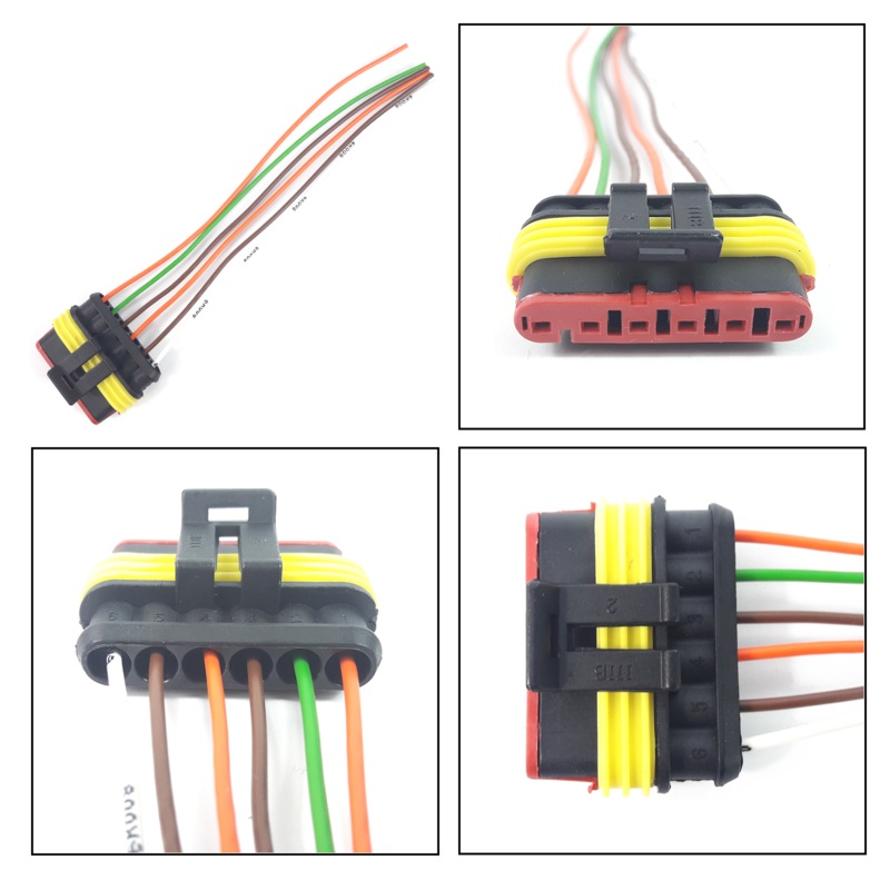 Universal Extension Plug Wiring Harness Loom 6 Pin Connector