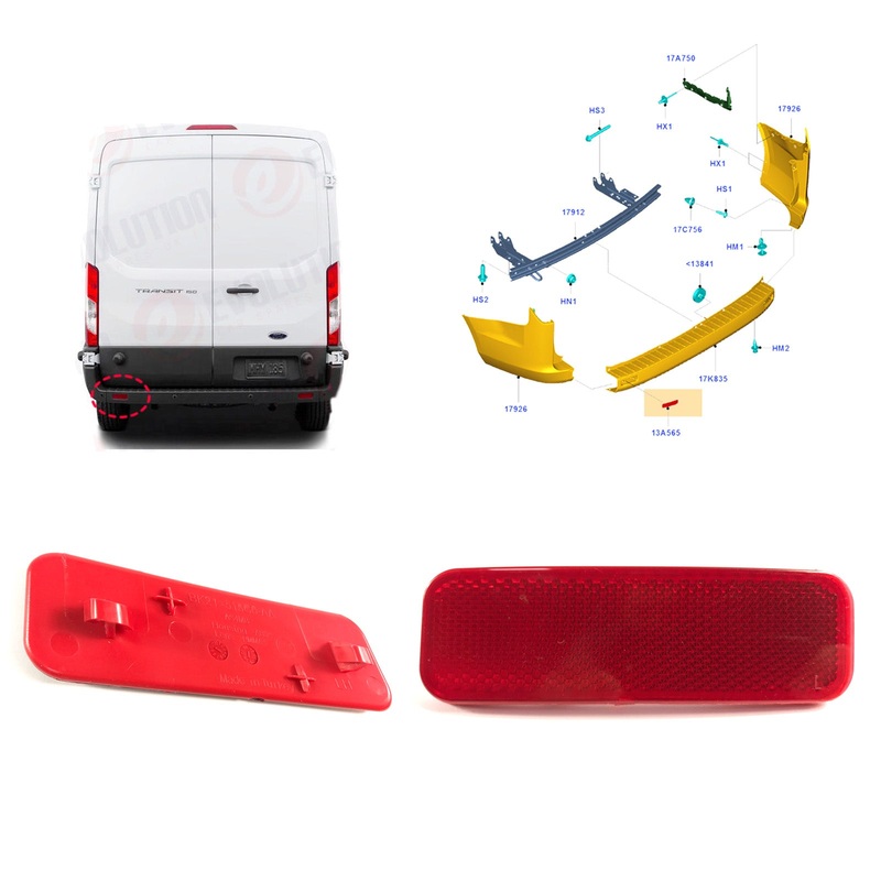 Ford Transit Mk8 Rear Lh+Rh Bumper Reflector 1778457 1778456 2014 Onwards