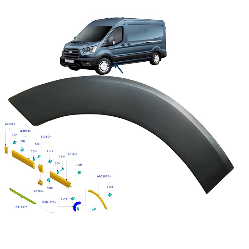 Ford Transit Mk8 Front Left N/S Wheel Arch Trim Moulding 2014 Onwards 1844905
