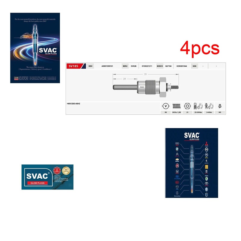 Mercedes Benz 200 2.0 D 220 2.2 D 240 2.4 D Heater Glow Plugs Set A0001599101