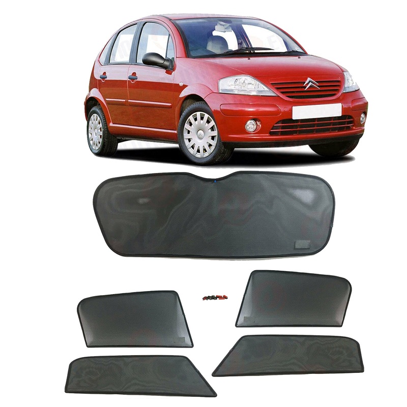 Sunshade Set Sun Visor Sets 5 Windows 5 Pcs Fits Citroen C3 2006 To 2010