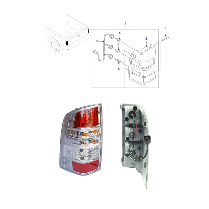 Thunder Rear Left Side Tail Light Complete Offside Fits Ford Ranger 5151512