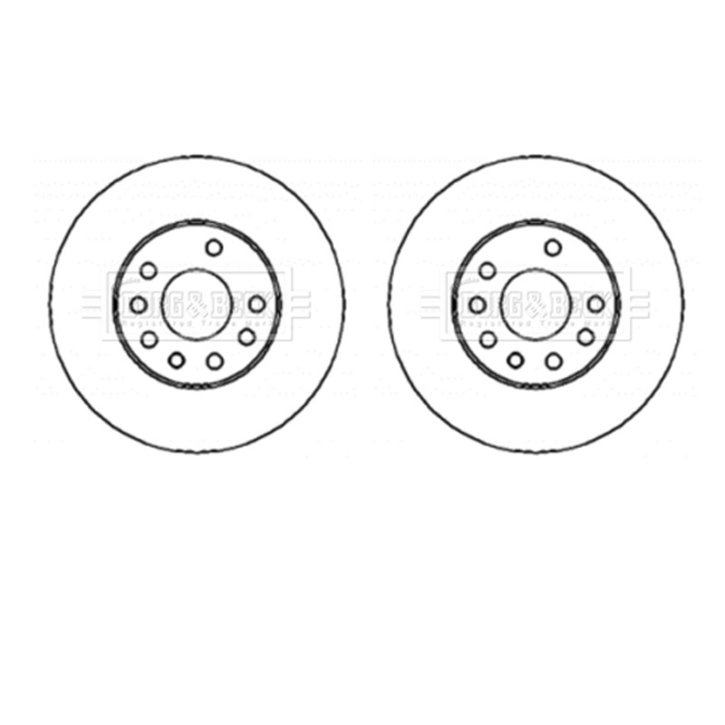 A Pair Of Borg & Beck Front Brake Discs Fits Vauxhall Astra Saab 9-3 9194477
