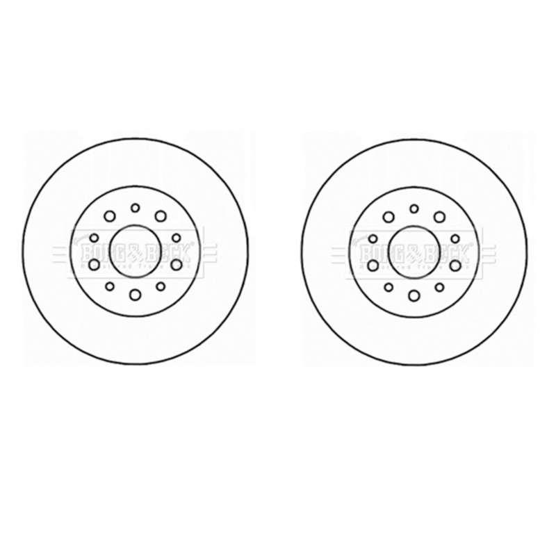 A Pair Of Borg  Beck Rear Brake Discs Fits Alfa Romeo Giulietta, Fiat 500X
