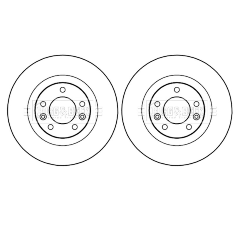 A Pair Of Borg & Beck Rear Brake Discs Fits Peugeot 508 2010 Onwards 4249.G2