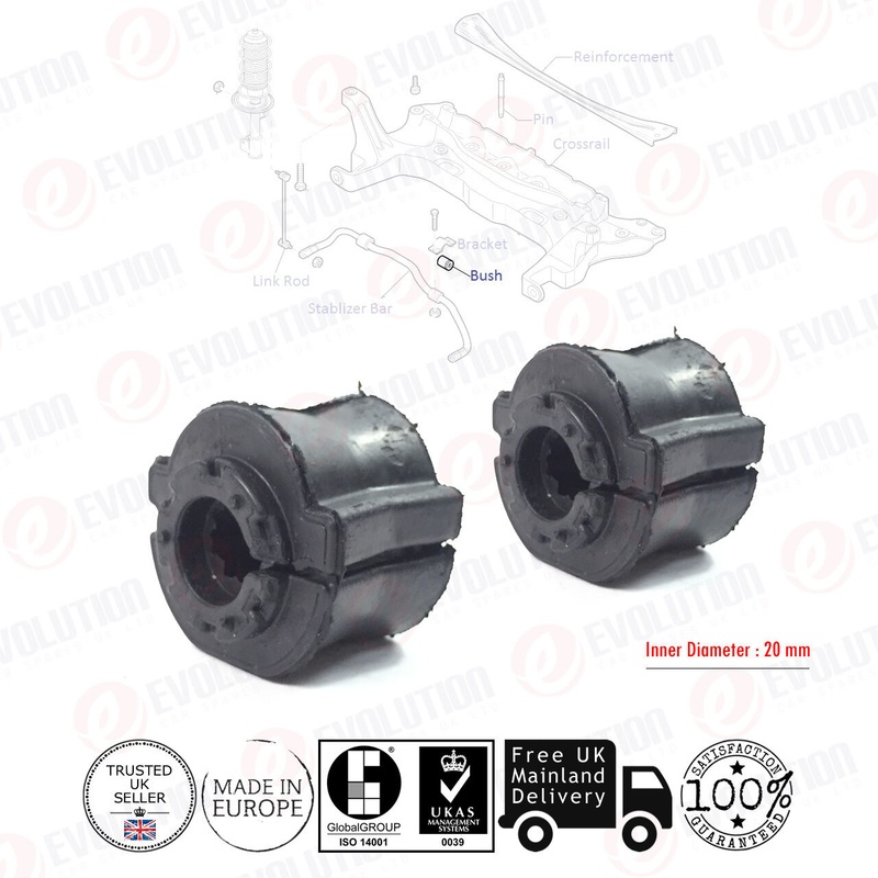 2 X Front Rh / Lh Stabiliser Rubber Bush Fits Nemo, Bipper, Fiorino 51785487