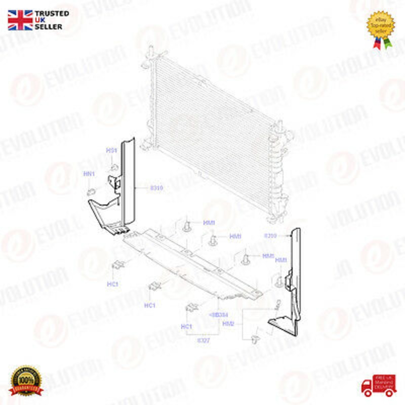 A Pair Of Oem Radiator Air Deflectors Ford Transit Connect 1.8 2009 Onward