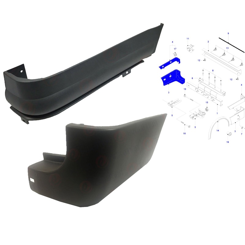 Ford Transit Rear Bumper Corner Top And Lower End Caps Rh 2000 To 2013 4095154