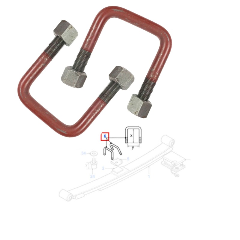 Ford Transit Mk4 Mk5 Rear Leaf Spring U Bolt 100Mmx65mm 2X V92vb5705fa