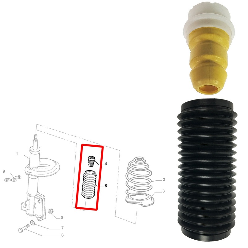 Front Suspension Rubber Buffer Mount Bellow Fits Fiat Doblo, Palio, 46466619