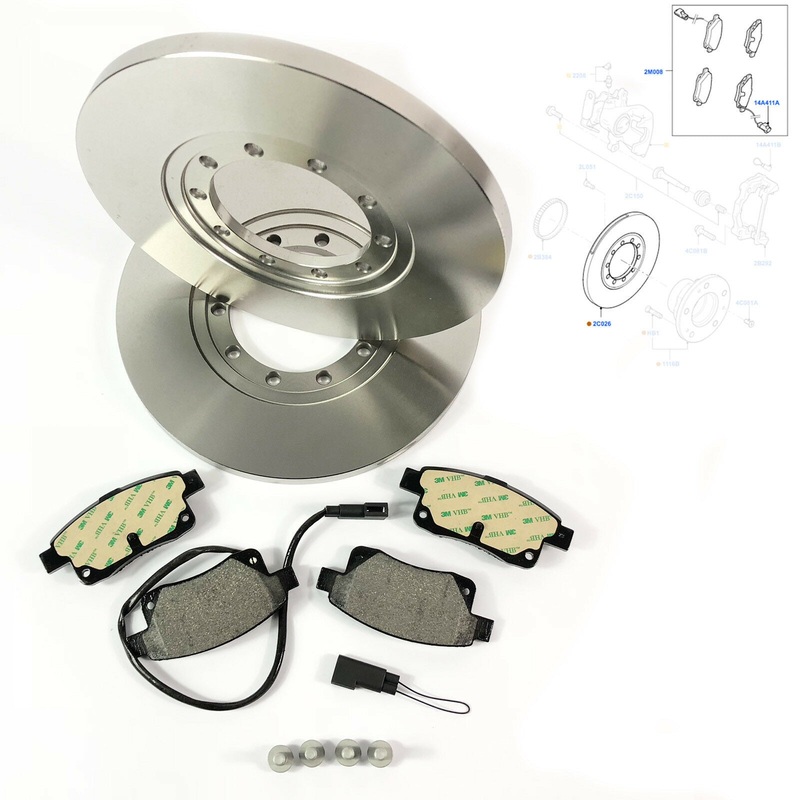Rear Brake Discs And Pads Fits Ford Transit Mk7 2.4 2.2, 2006 - 2014 1464031