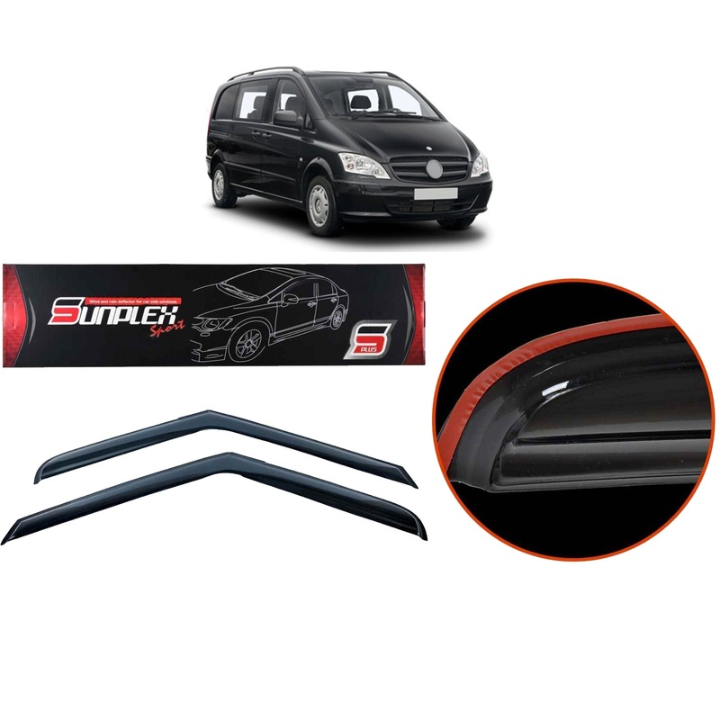 Mercedes Vito Wind Rain Smoke Deflector Sunplex 2 Pcs Viano 03 To 21 Sps48