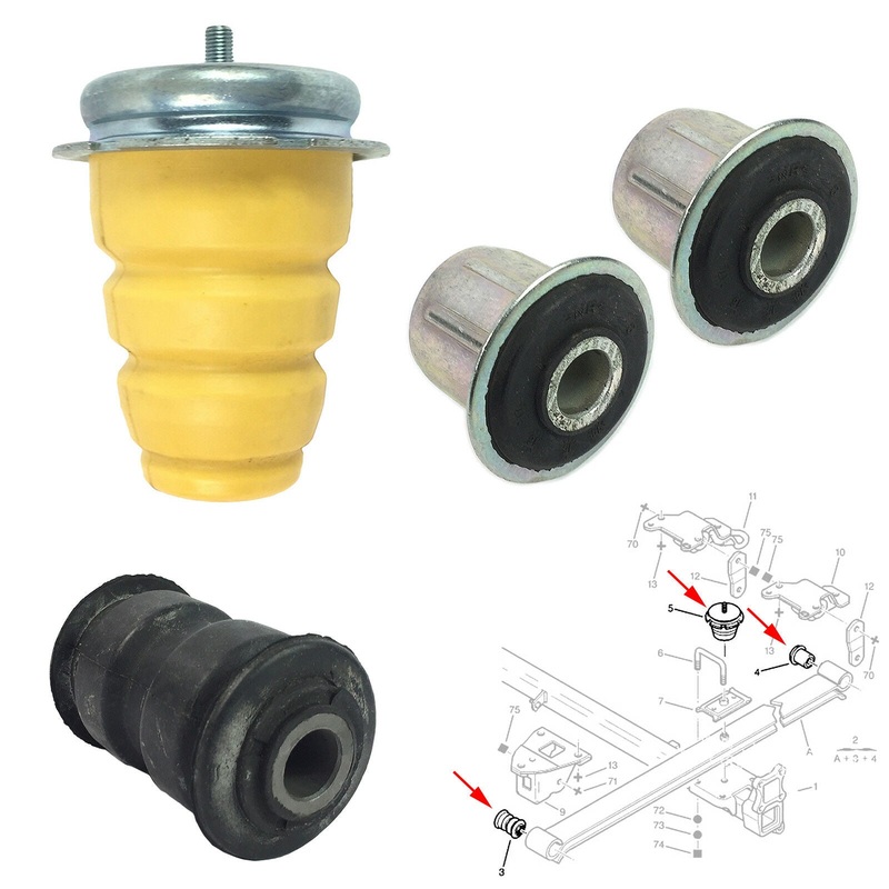 Relay Ducato Boxer Rear Leaf Spring Bush Kit With Rubber Buffer Mount