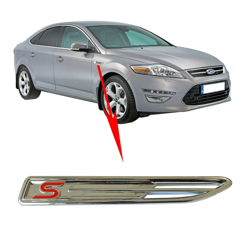 Ford Mondeo 2007 To 2012 Fits Red S Right Side Wing Frame Badge Emblem