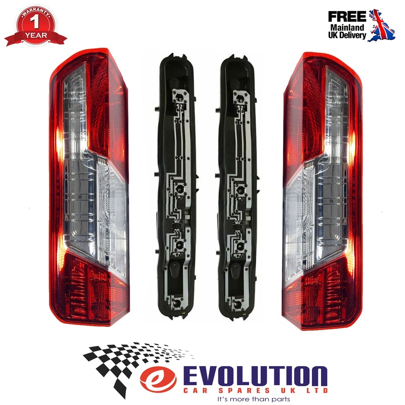 Rear Right Left Tail Light Lense And Bulb Holders Fits Ford Transit Mk8 2014 Onwards