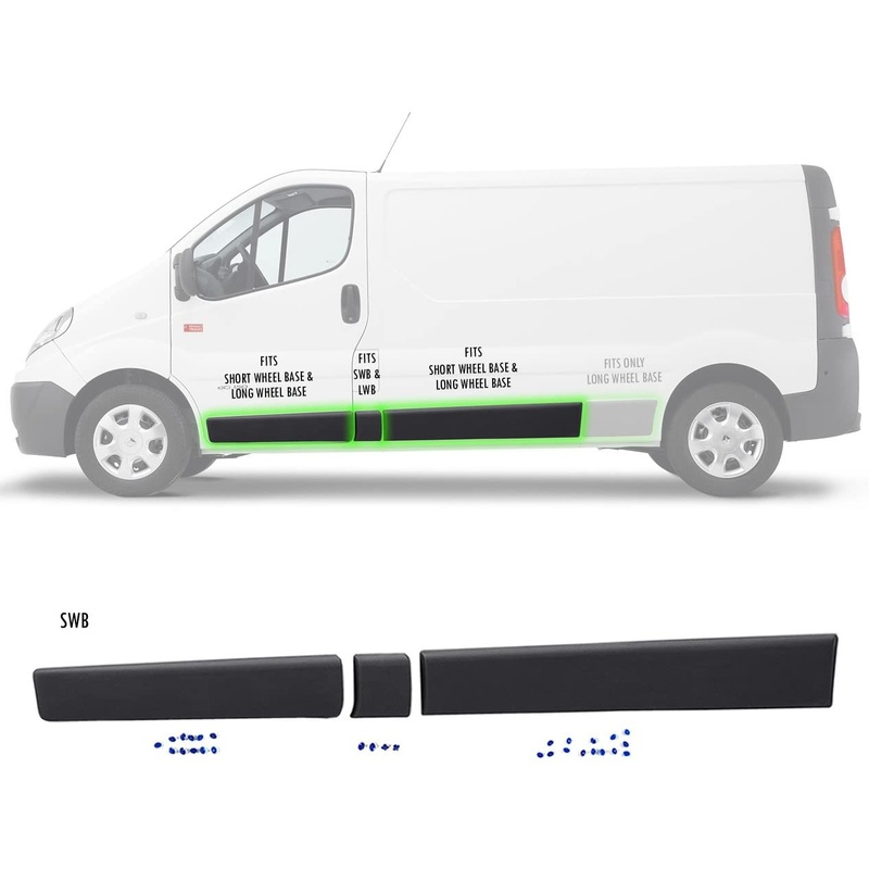 Renault Trafic Ii Vauxhall Vivaro Left Side Moulding Protective Strip Set 3 Pcs 8200036093