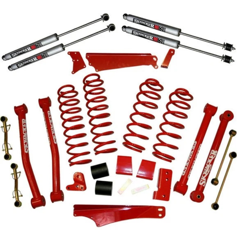 Skyjacker JK401KCR-M 4" Standard Lift Kit with M95 Performance Shocks in Classic Red for 07-18 Jeep Wrangler Unlimited JK 4 Door