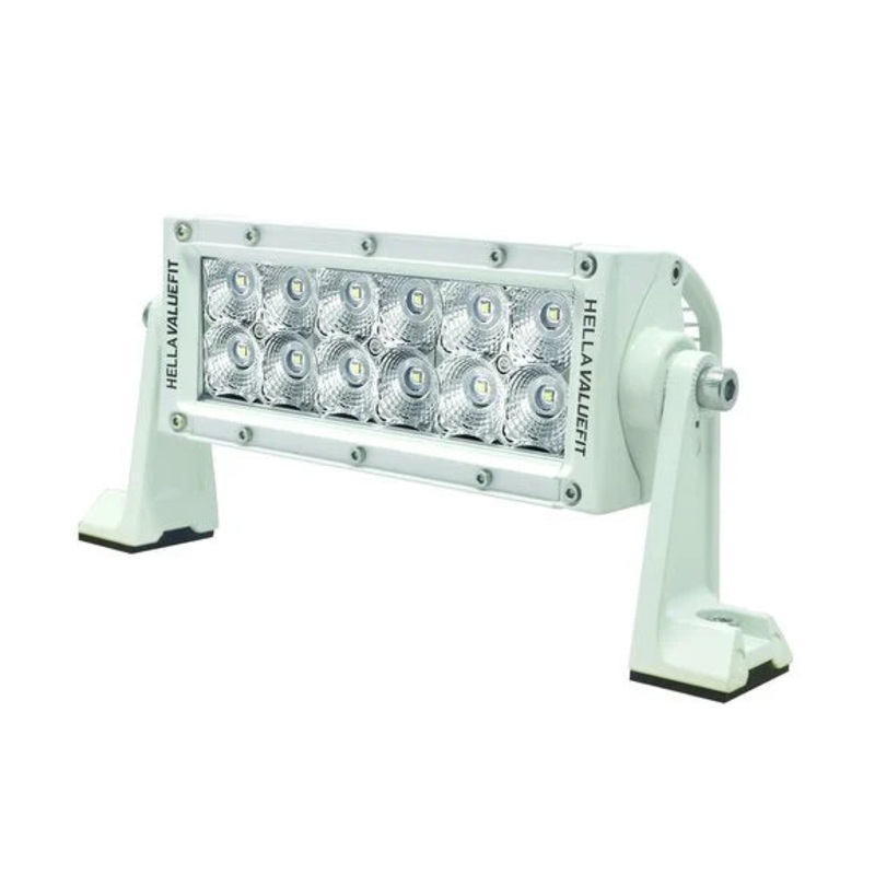 Hella 357208011 ValueFit 12 LED 8" Sport Light Bar in White- Flood Beam