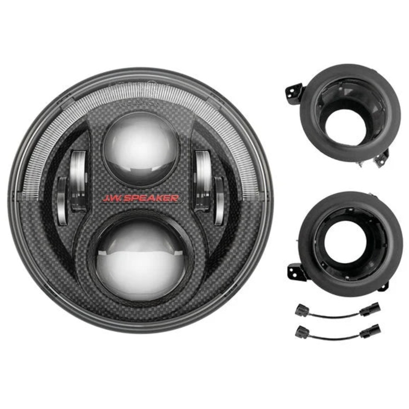 J.W. Speaker Model 8700 Evolution J2 Series 7" LED Headlight Pair with Mounting Kit for 18-24 Jeep Wrangler JL & Gladiator JT
