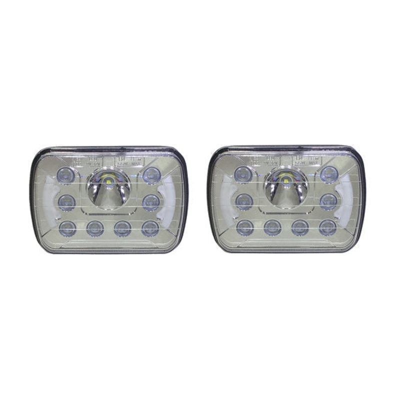 Quake LED QTE462 Tempest Half Halo 5x7" LED Headlight Kit for 84-01 Jeep Wrangler YJ, Cherokee XJ & Comanche MJ