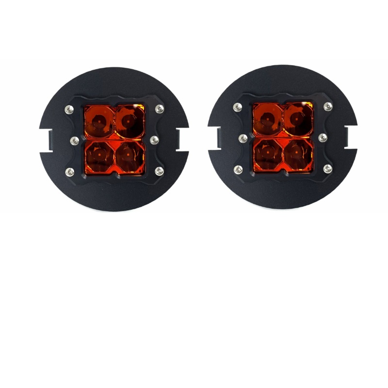 Toyota Tacoma (2005-2011) & Tundra (2005-2013) - LED Fog Light Kit - Amber Lens