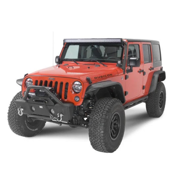 Fishbone Offroad FB22001 Front Stubby Winch Bumper with Tube Guard for 07-18 Jeep Wrangler JK