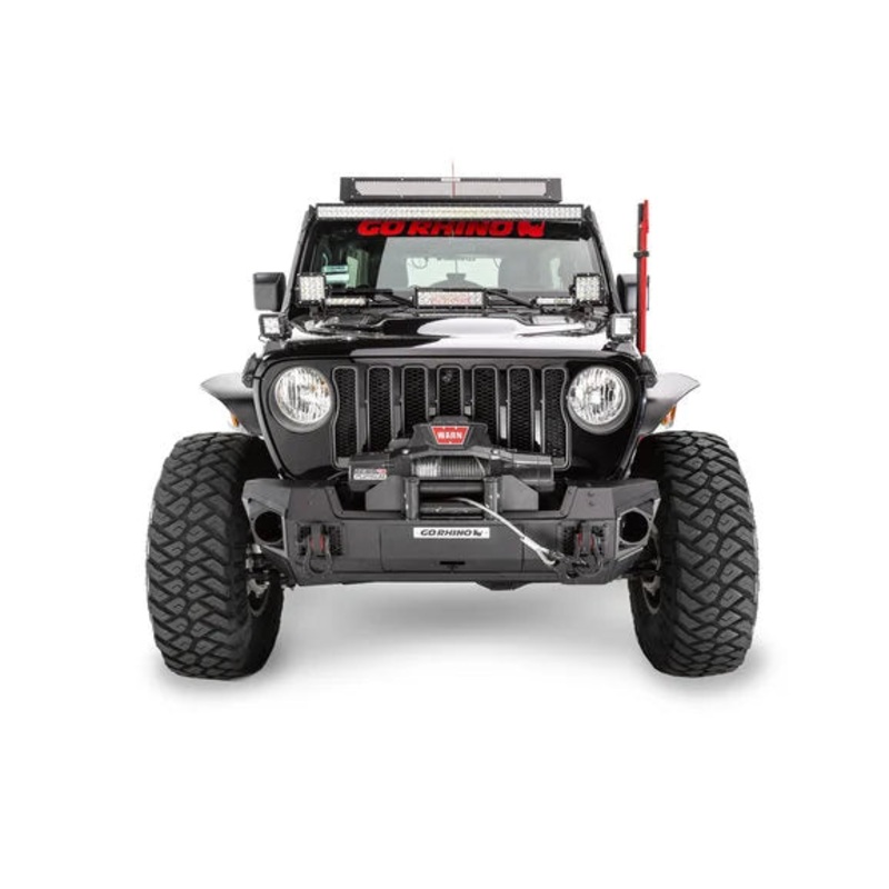 Go Rhino 230111T Trailline Winch Ready Front Stubby Bumper for 07-24 Jeep Wrangler JL, JK & Gladiator JT