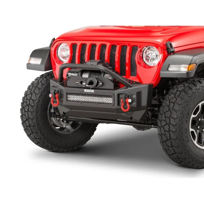 Go Rhino 331101T Rockline Front Bumper with Overrider Grille Guard for 07-24 Jeep Wrangler JL, JK & Gladiator JT