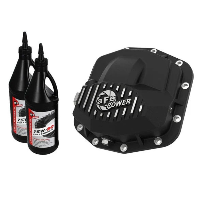 aFe Power 46-71031B Front Differential Cover in Black Finish w/ Gear Oil for 18-24 Jeep Wrangler JL & Gladiator JT with Dana 44 Rubicon Front Axle