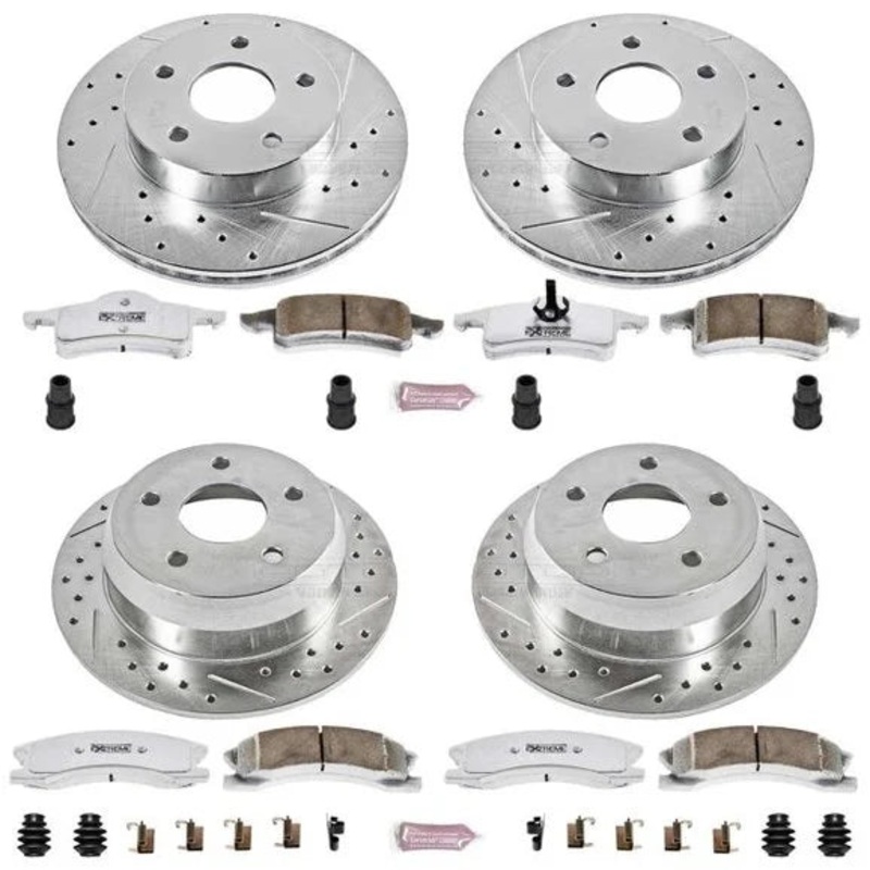 Power Stop K2148-26 Front & Rear Z26 Street Warrior Performance Brake Kit for 99-02 Jeep Grand Cherokee WJ with Teves Calipers