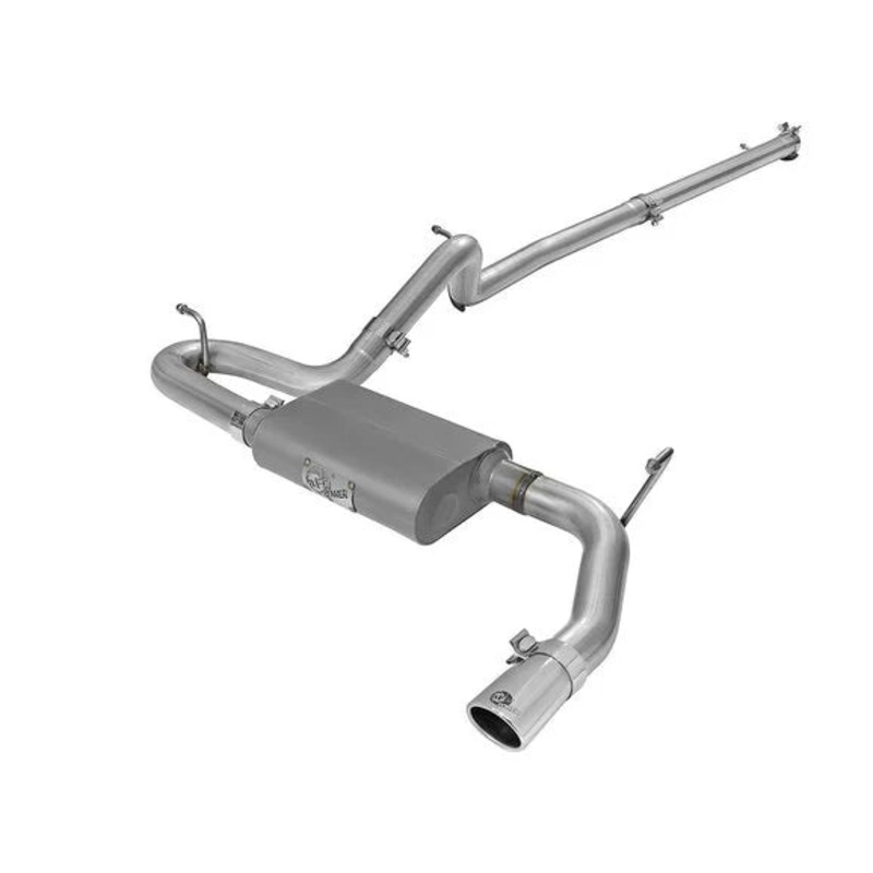 aFe Power 49-08044-1P Scorpion 2.5" Aluminized Cat-Back Exhaust w/ Polished SS Tip for Jeep Wrangler JK Unlimited 4 Door