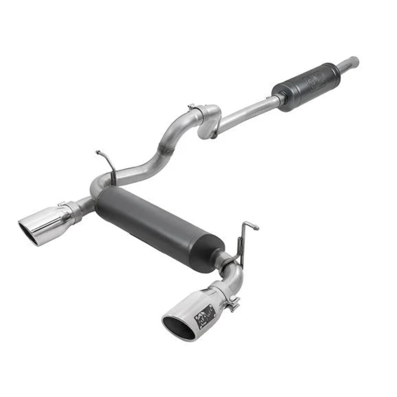 aFe Power 49-38066-P Rebel Series 2.5" 304 Stainless Steel Cat Back Exhaust System in Polished for 18-24 Jeep Wrangler JL Unlimited