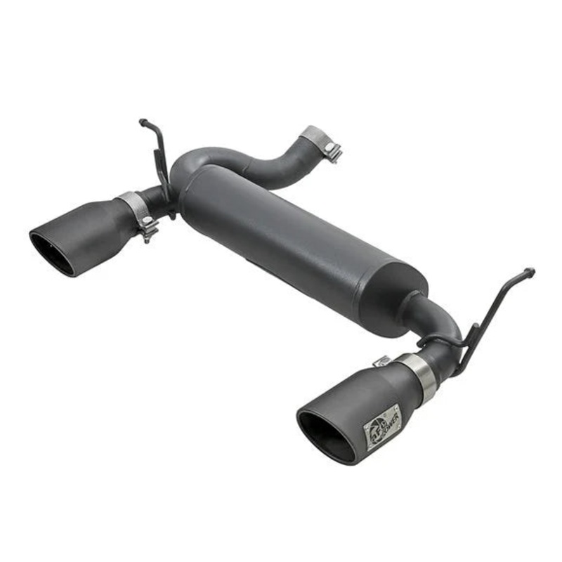 aFe Power 49-48061-B Rebel Series 2.5" 409 Stainless Steel Axle-Back Exhaust System- Black for 07-18 Jeep Wrangler JK