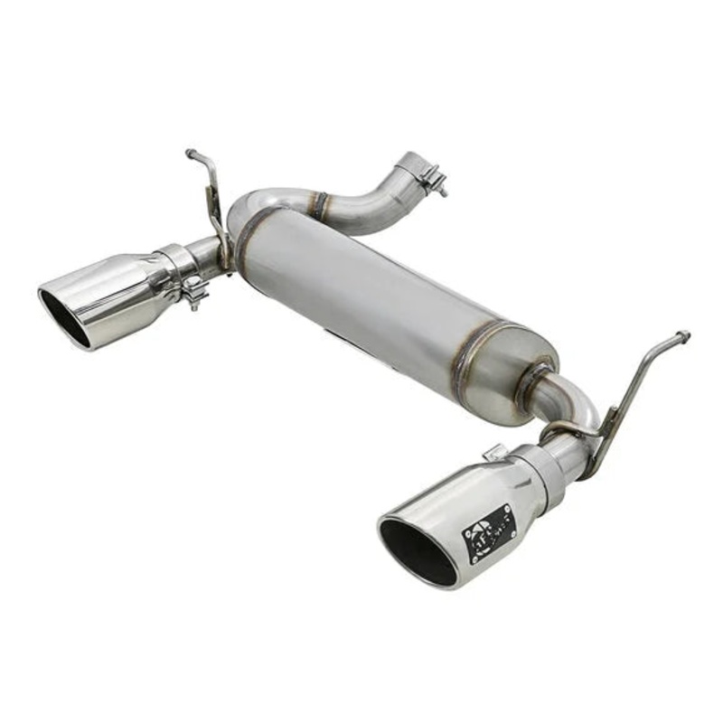 aFe Power 49-48061-P Rebel Series 2.5" 409 Stainless Steel Axle-Back Exhaust System- Polished for 07-18 Jeep Wrangler JK