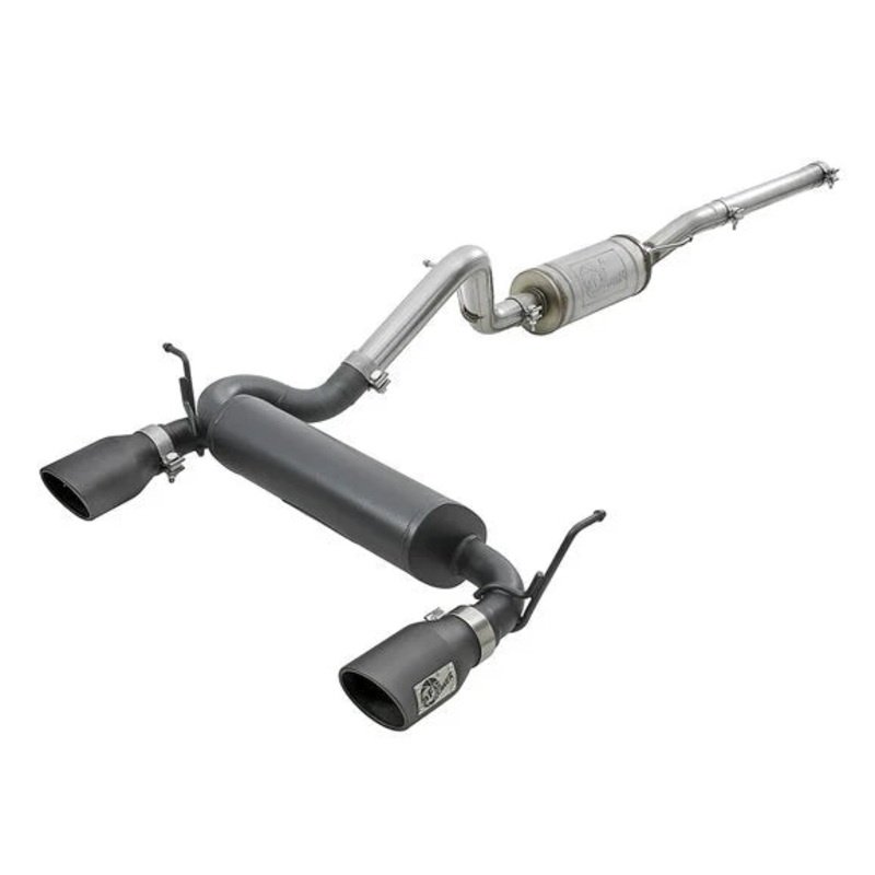 aFe Power 49-48062-B Rebel Series 2.5" 409 Stainless Steel Cat-Back Exhaust System- Black for 07-18 Jeep Wrangler JK