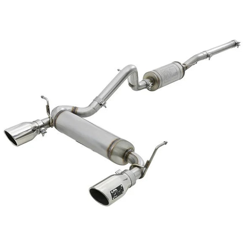 aFe Power 49-48062-P Rebel Series 2.5" 409 Stainless Steel Cat-Back Exhaust System- Polished for 07-18 Jeep Wrangler JK