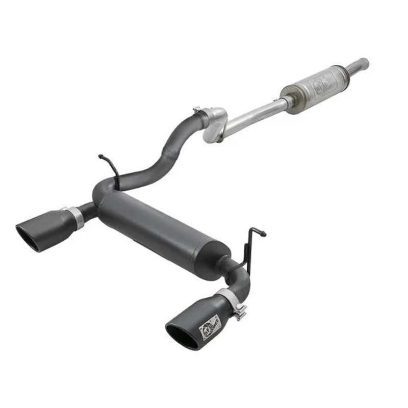 aFe Power 49-48066-B Rebel Series 2.5" 409 Stainless Steel Cat Back Exhaust System in Black for 18-24 Jeep Wrangler JL Unlimited with 3.6L
