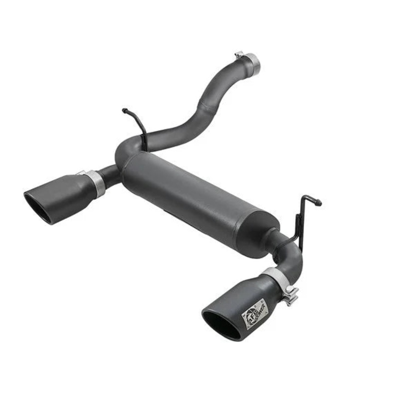 aFe Power 49-48067-B Rebel Series 2.5" 409 Stainless Steel Axle Back Exhaust System in Black for 18-24 Jeep Wrangler JL