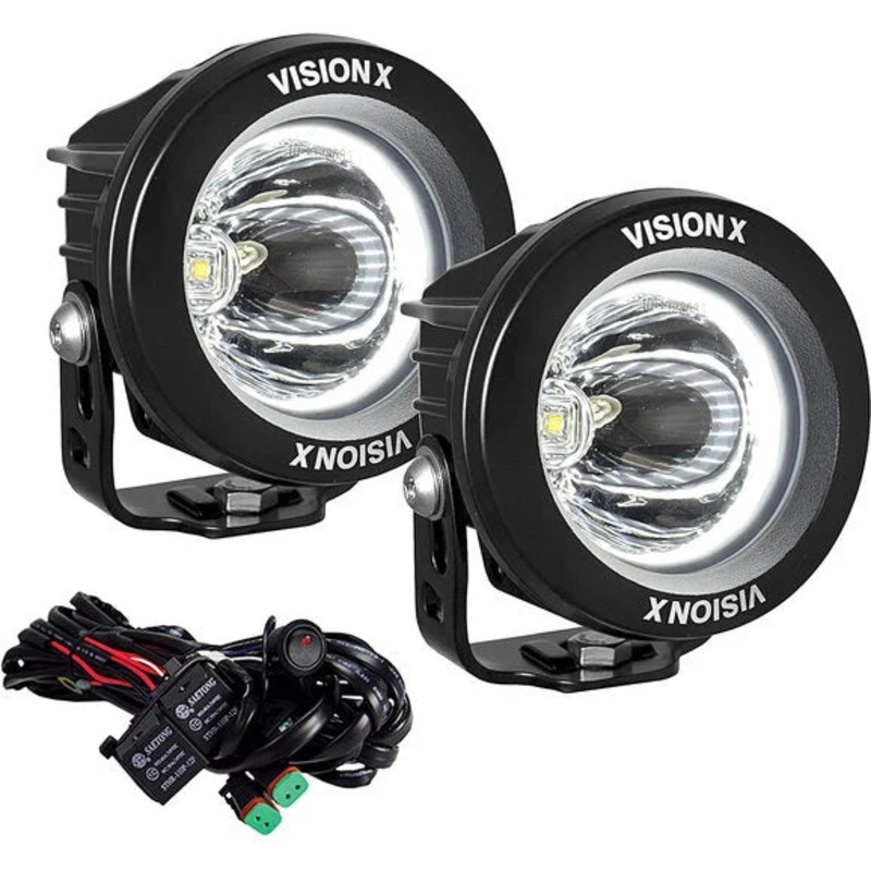 Vision X 9891729 3.7" Round Optimus Series Halo LED Lamp Kit