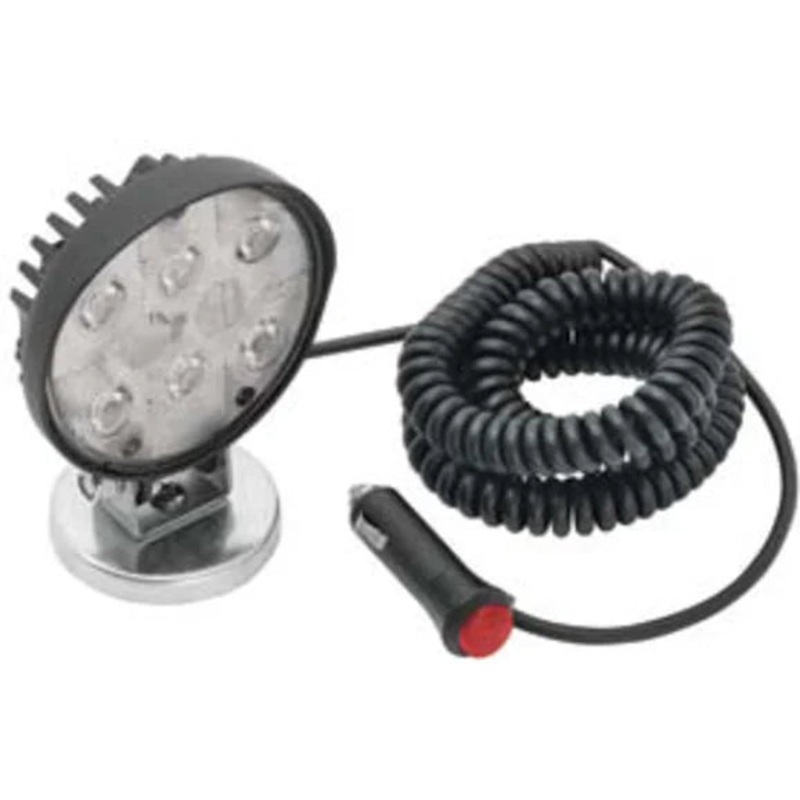 Wesbar 54209-017 Round LED Worklight with 19" Coiled Cord & Magnetic Base