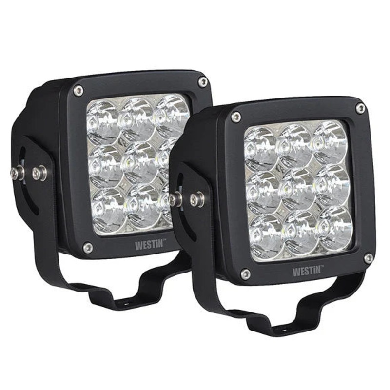 Westin 09-12219B- Axis HP 4.5" x 4.5" LED Auxiliary Light Flood Pattern- Pair