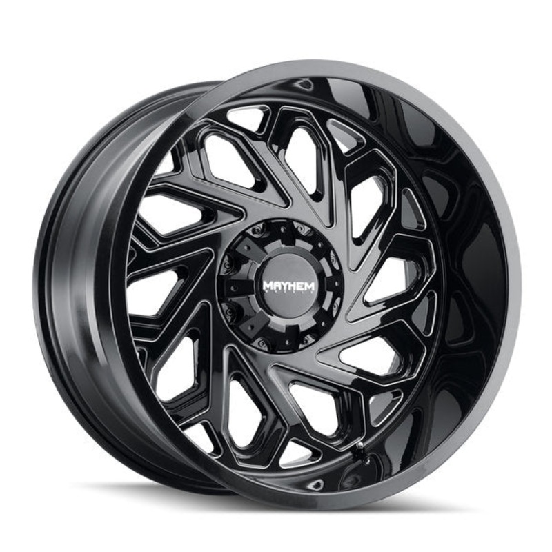 Mayhem Essex Series 8112 Wheel in Gloss Black with Milled Spokes for 07-22 Jeep Wrangler JK, JL & Gladiator JT